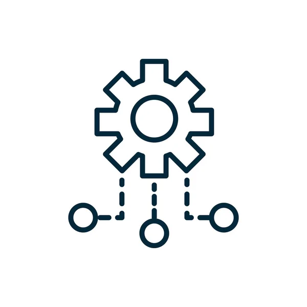 Setting gear connection internet of things line icon — Wektor stockowy