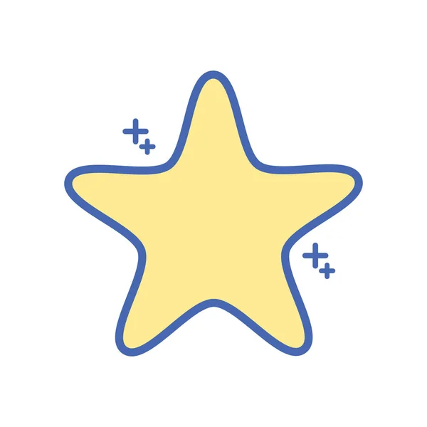 Star five pointed fill style icon — стоковый вектор