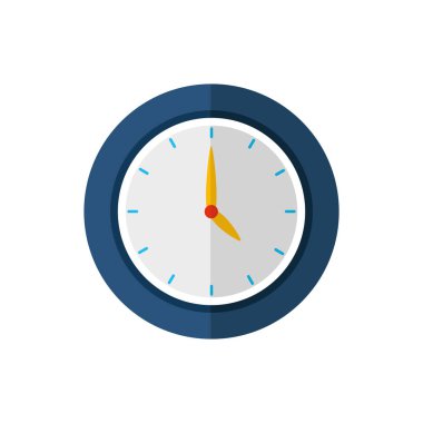 İzole edilmiş saat simgesi düz vektör tasarımı