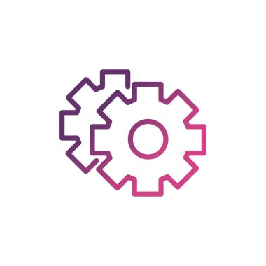 Ağ sosyal medya simgesi çizgisi ayarlayan dişliler