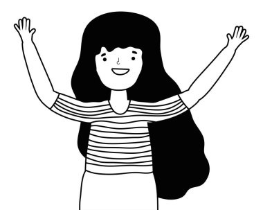 İzole edilmiş Avatar kadın vektör tasarımı çizimi