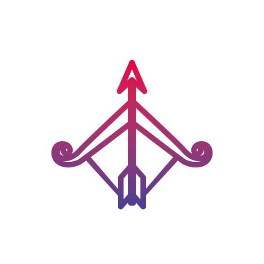 archery bow arrow fantasy line gradient icon