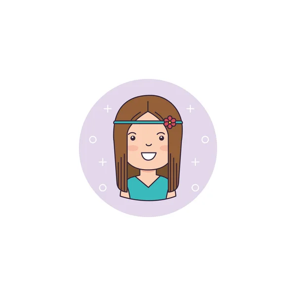 Isolated girl cartoon icon detailed design — Image vectorielle