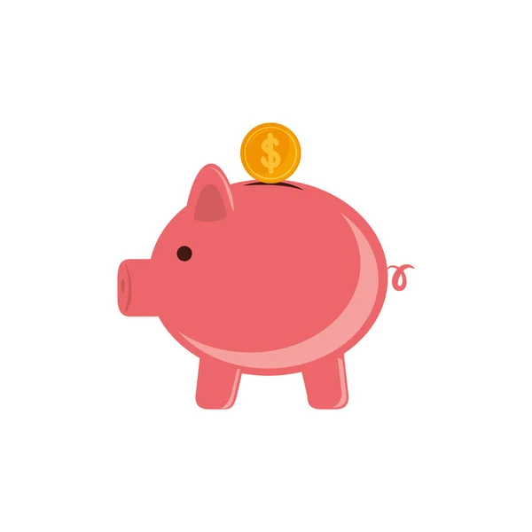 Izolowana ikona świnki płaska konstrukcja — Wektor stockowy