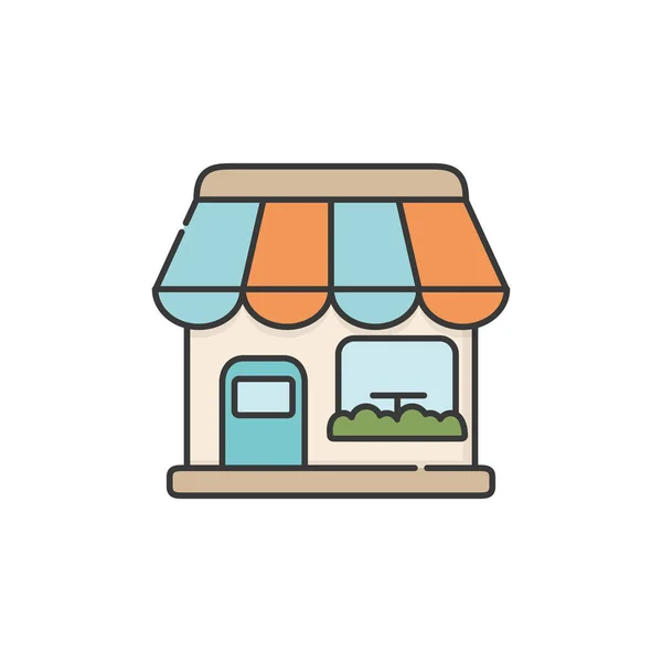 İzole kahve dükkanı ikonu doldurma tasarımı — Stok Vektör