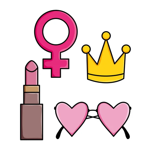 Power girl stickers pop art style — Stok Vektör