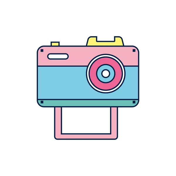 Summer photographic camera detailed style — Stock Vector