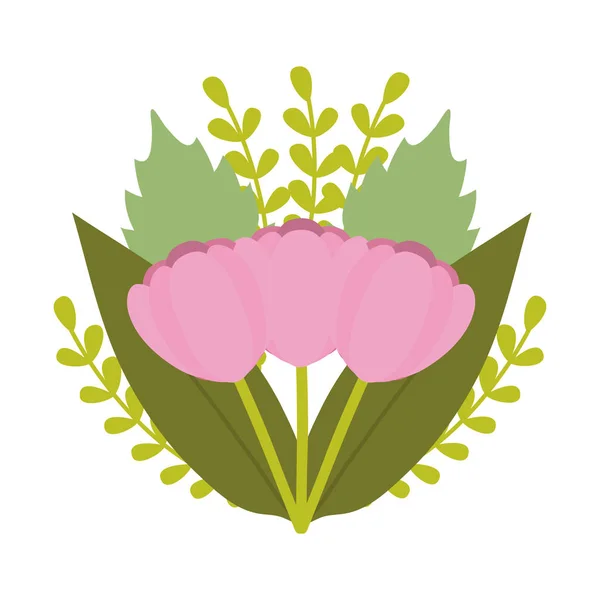 Roses flowers bouquet decorative icon — Stock Vector