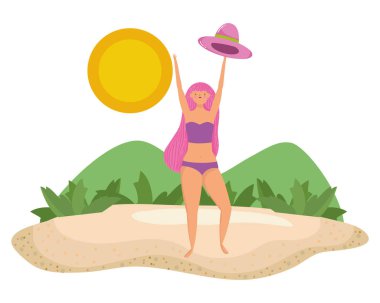 Yaz mayo tasarımı ile kız