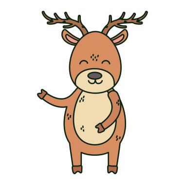 Ren geyiği büyük boynuzlar mutlu noeller kutluyor