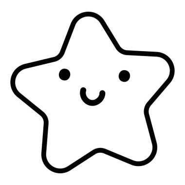 İzole yıldız çizgi film vektör tasarımı çizimi çizimi