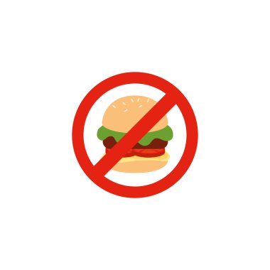 hamburger with denied symbol icon