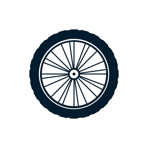 Isolated cycling wheel icon flat design — Vetor de Stock