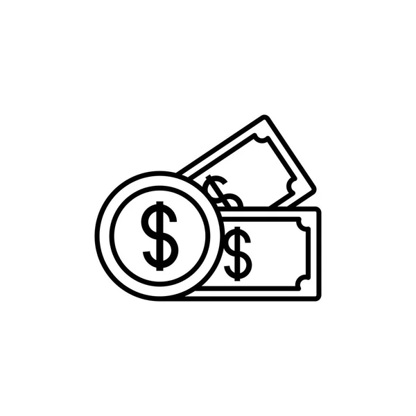 Money commerce shopping line image icon — Stock vektor