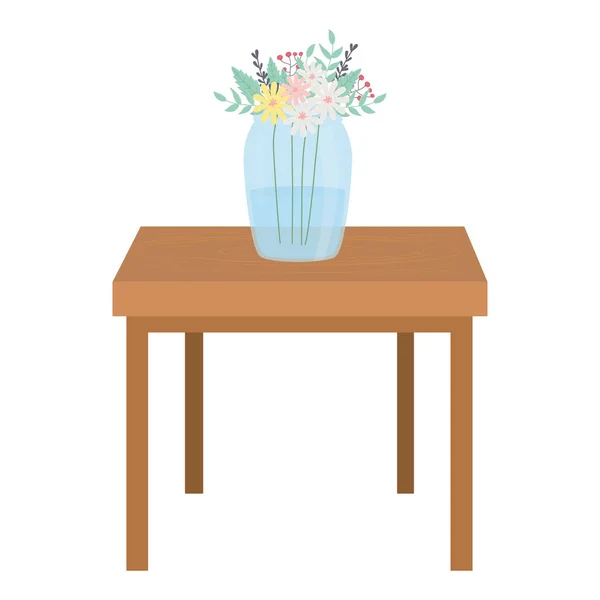 Квітковий горщик над столом Векторний дизайн — стоковий вектор