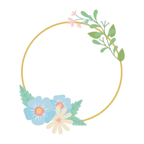 Isolated flowers circle design vector illustration — Stock Vector