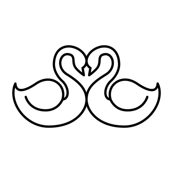 Икона стиля лебеди — стоковый вектор