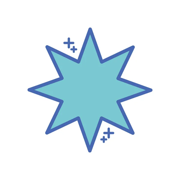 Stern acht spitz füllen Stil-Symbol — Stockvektor