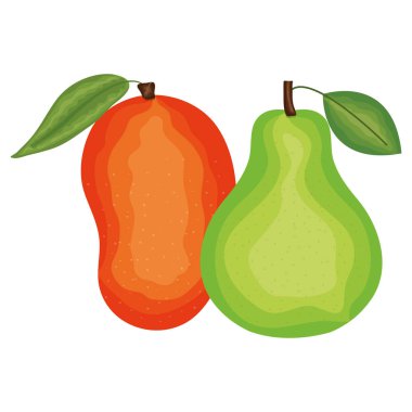 taze mango ve armut meyvesi