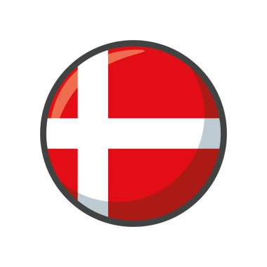 İzole edilmiş Danimarka bayrağı blok tasarımı