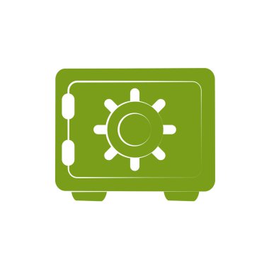 İzole edilmiş kasa simgesi yeşil siluet tasarımı