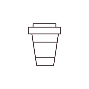 İzole kahve kupası simgesi çizimi