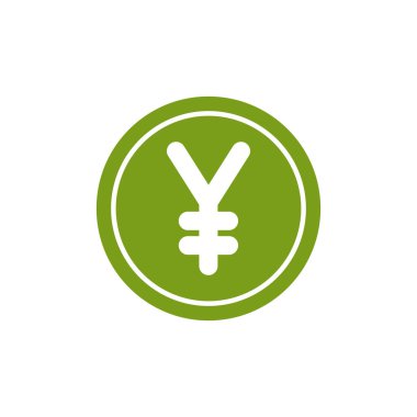 İzole edilmiş madeni para simgesi yeşil siluet tasarımı