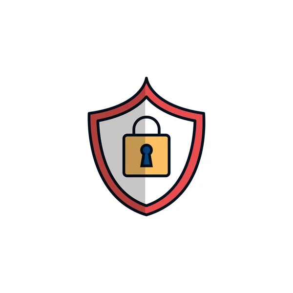 Cyber security with shield detailed style icon — Stockvector