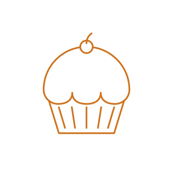 Isolerad cupcake dessert design — Stock vektor