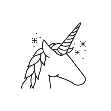 Tek boynuzlu at sihirli hayvan fantezi hattı tasarımı