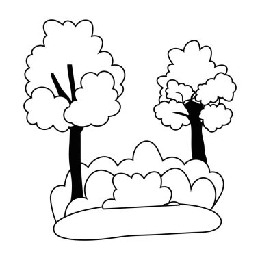 İzole sonbahar ağaçları vektör tasarımı