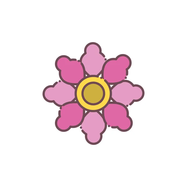 Ізольований рожевий квітковий значок Векторний дизайн — стоковий вектор