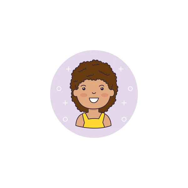 Isolated girl cartoon icon detailed design — Image vectorielle