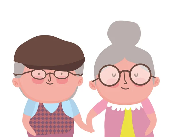 Muestra vectorial de diseño de dibujos animados de abuelos y abuelos. — Vector de stock