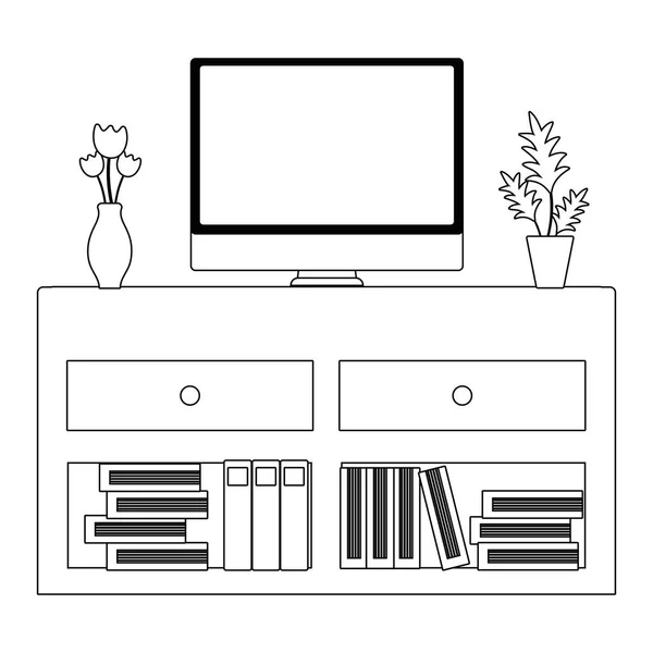 独立した家具やテレビのデザイン — ストックベクタ