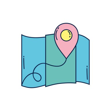 pin konumu ayrıntılı biçime sahip yaz haritası