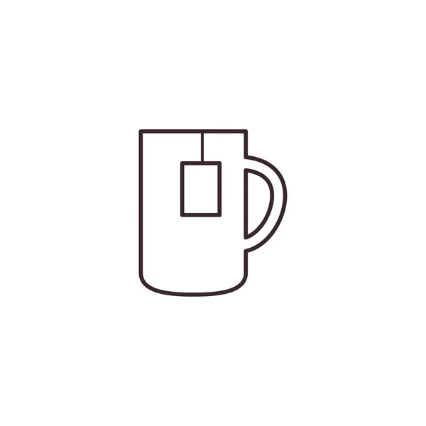 Izolált teás bögre ikon vonal kialakítása — Stock Vector