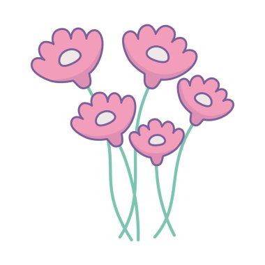 Ayrı çiçek süsü tasarımı vektör çizimi