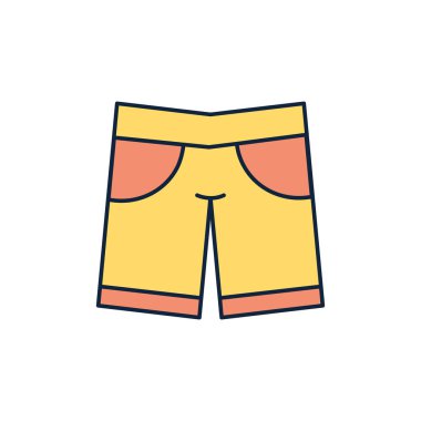 Kısa giyimli yaz simgesi satırı ve doldur