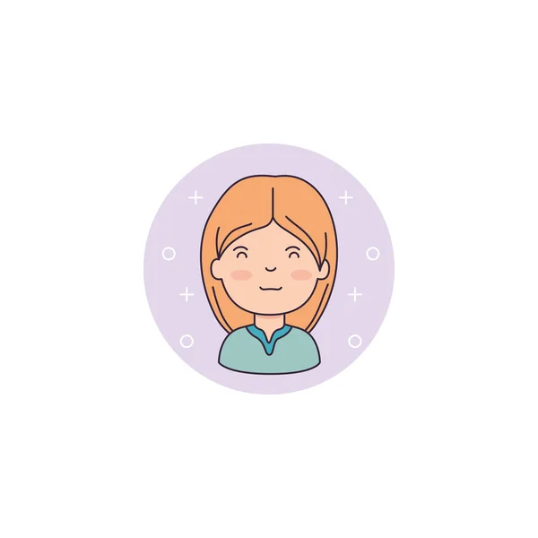 Isolated girl cartoon icon detailed design — Stockvektor