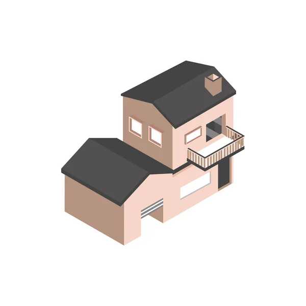 Архітектура будинку міська будівля ізометричний стиль — стоковий вектор