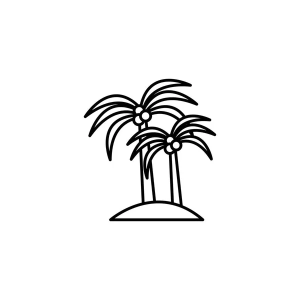 Ağaç palmiyeleri tropikal çizgi simgesi — Stok Vektör