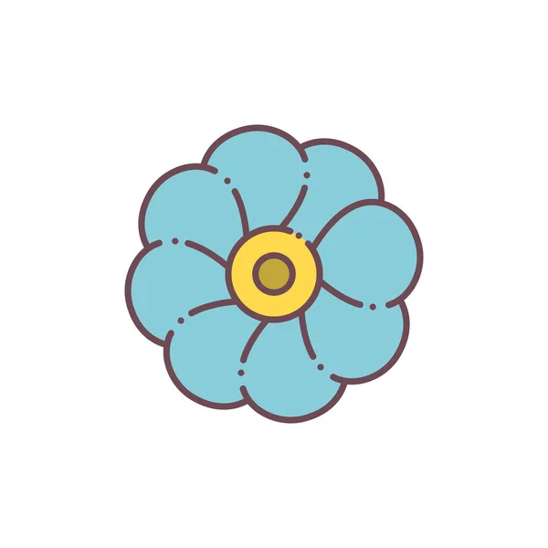 Ізольована синя квітка іконка Векторний дизайн — стоковий вектор