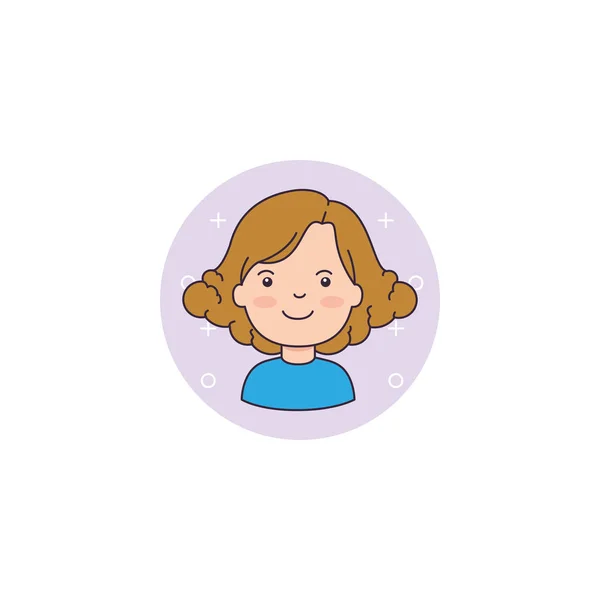 Isolated girl cartoon icon detailed design — Wektor stockowy