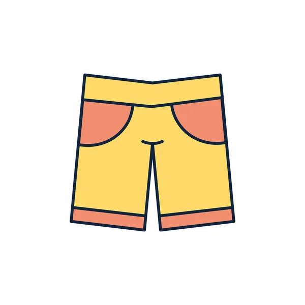 Vêtements courts icônes d "été et remplissage — Image vectorielle