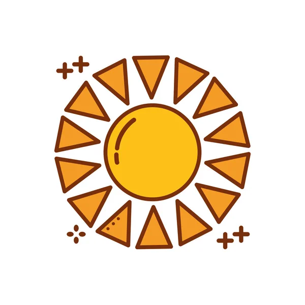 Sun hot fill style icon — Stockvector