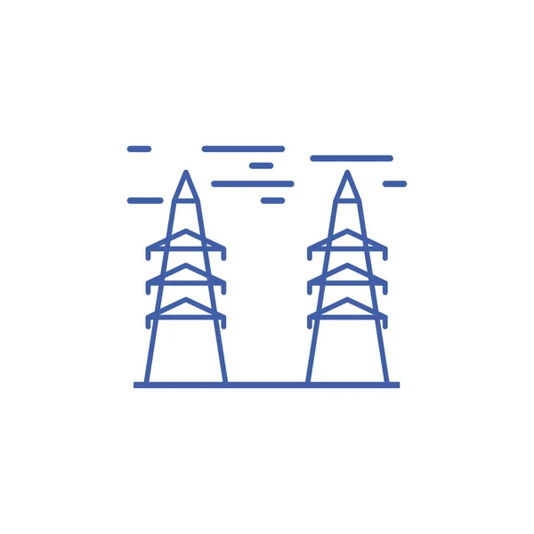 孤立的发电厂图标线路设计 — 图库矢量图片