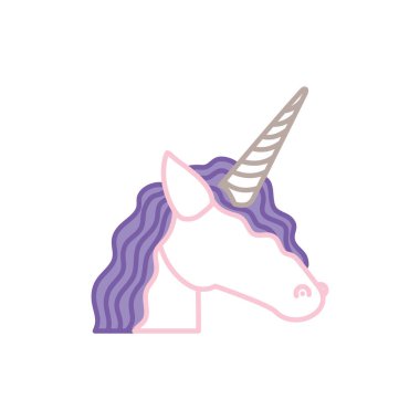 unicorn magic animal fantasy line fill style