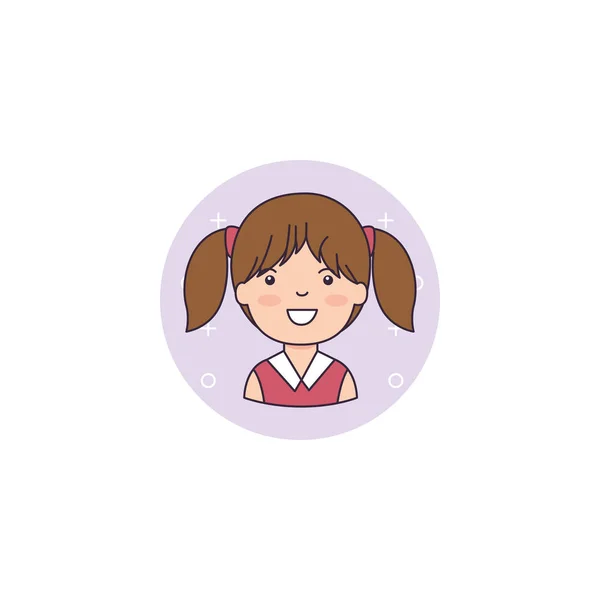 Isolated girl cartoon icon detailed design — Stockvektor