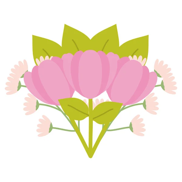 Roses flowers bouquet decorative icon — Image vectorielle